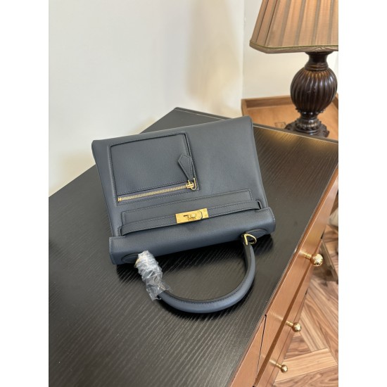 Kylie Colrmatic swift leather All-steel hardware First release single color Bullying slate gray Black horse in this year's color card In stock 2528 gold and silver buckle