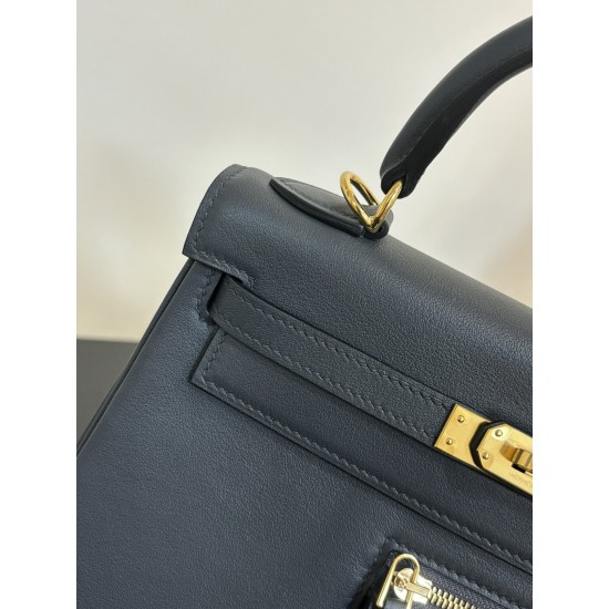 Kylie Colrmatic swift leather All-steel hardware First release single color Bullying slate gray Black horse in this year's color card In stock 2528 gold and silver buckle