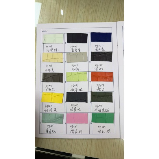 Customized crocodile skin color card
