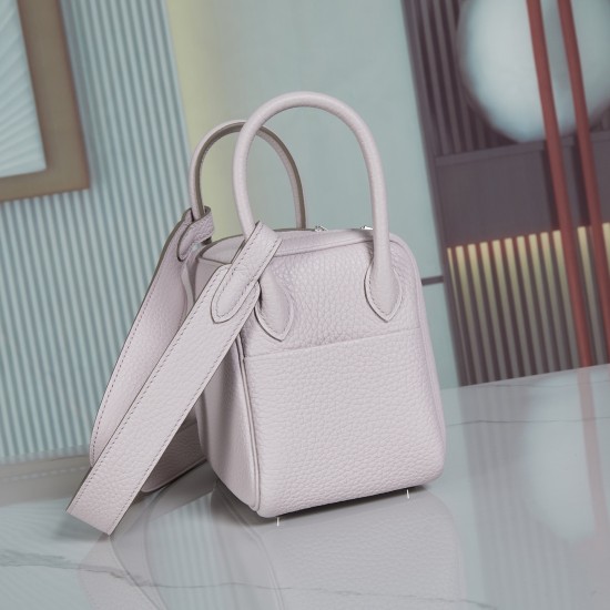 Batch 1700 spot LindyMini19 dream pink purple silver buckle pair version handmade imported waxed thread sewing with the Italian original side oil Tc cowhide hand-beaten copper nails hand-engraved font market absolute absolute son batch 540