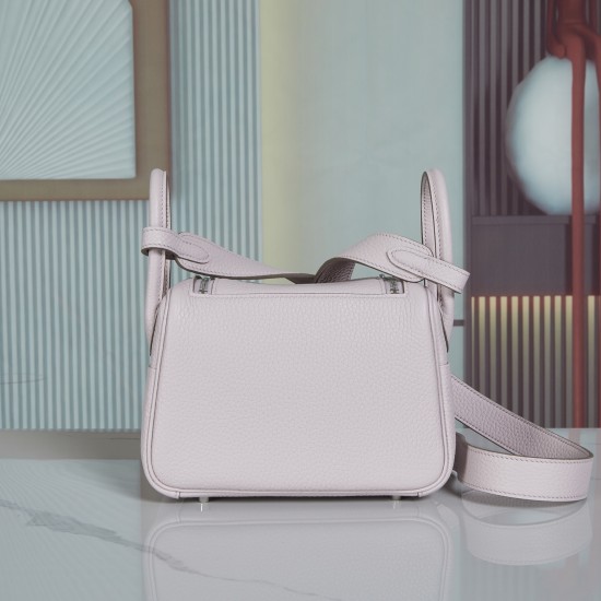 Batch 1700 spot LindyMini19 dream pink purple silver buckle pair version handmade imported waxed thread sewing with the Italian original side oil Tc cowhide hand-beaten copper nails hand-engraved font market absolute absolute son batch 540