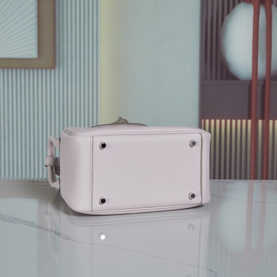 Batch 1700 spot LindyMini19 dream pink purple silver buckle pair version handmade imported waxed thread sewing with the Italian original side oil Tc cowhide hand-beaten copper nails hand-engraved font market absolute absolute son batch 540