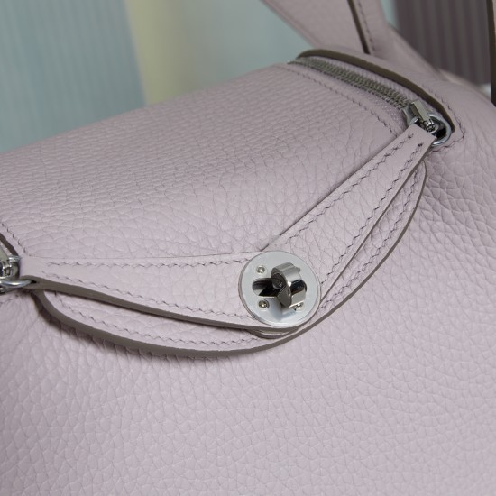 Batch 1700 spot LindyMini19 dream pink purple silver buckle pair version handmade imported waxed thread sewing with the Italian original side oil Tc cowhide hand-beaten copper nails hand-engraved font market absolute absolute son batch 540