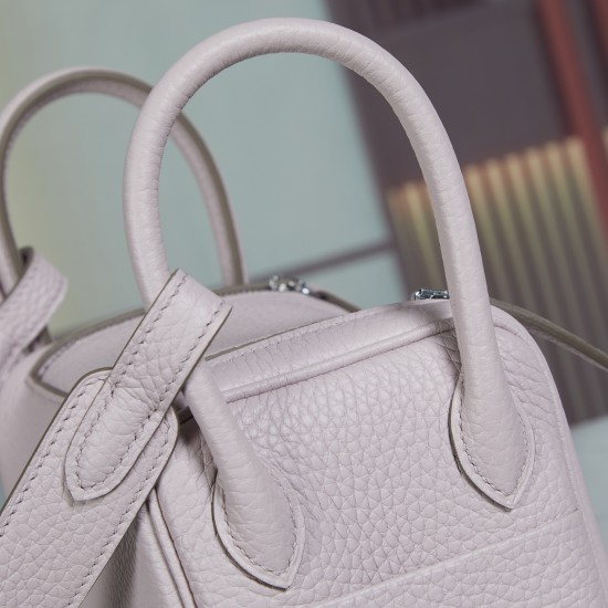 Batch 1700 spot LindyMini19 dream pink purple silver buckle pair version handmade imported waxed thread sewing with the Italian original side oil Tc cowhide hand-beaten copper nails hand-engraved font market absolute absolute son batch 540