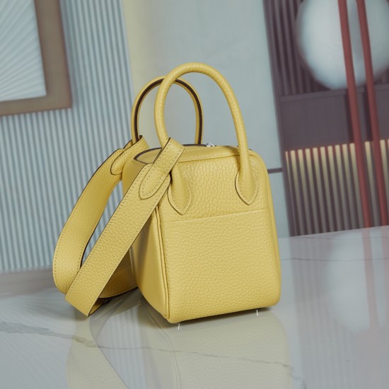 Batch 1700 spot LindyMini19 chick yellow silver buckle pair version handmade imported waxed thread sewing with the Italian original side oil Tc cowhide hand-beaten copper nail hand-engraved font market absolute absolute son batch 540