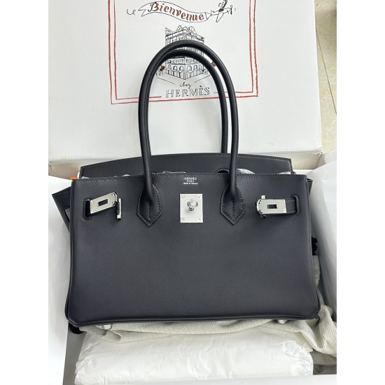 Lot 1111 shoulder birkin swift black 89 black color scheme is very suitable for modern urban beauty style high class feeling