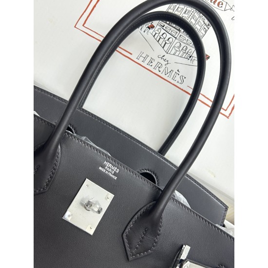 Lot 1111 shoulder birkin swift black 89 black color scheme is very suitable for modern urban beauty style high class feeling