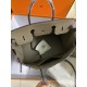 Lot of 1111 Birkin 40cm Imported Togo Leather Elephant Gray Gold Button Waxed Line
