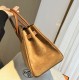 New Birkin Platinum 30cm Original imported suede Swift leather gold brown gold buckle counter synchronization handmade beeswax thread sewing pure steel hardware high-end custom batch 1600