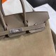 New Birkin Platinum 25cm Original Imported Suede Swift Leather Elephant Gray Silver Buckle Counter synchronization Handmade beeswax thread sewing Pure steel hardware High-end customized batch 1600