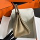 New Birkin Platinum 25cm Original Imported Suede Swift Leather Elephant Gray Silver Buckle Counter synchronization Handmade beeswax thread sewing Pure steel hardware High-end customized batch 1600