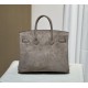 New Birkin Platinum 25cm Original Imported Suede Khaki Silver Buckle Counter Synchronization Handmade Beeswax Thread Sewing Pure Steel Hardware High-end Customized Batch 1600