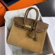 New Birkin Platinum 25cm Original Imported Suede Swift Leather Chestnut Gold Buckle Counter synchronization Handmade beeswax thread sewing Pure steel hardware High-end customized batch 1600