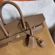 New Birkin Platinum 25cm Original Imported Suede Swift Leather Chestnut Gold Buckle Counter synchronization Handmade beeswax thread sewing Pure steel hardware High-end customized batch 1600