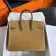 New Birkin Platinum 25cm Original Imported Suede Swift Leather Chestnut Gold Buckle Counter synchronization Handmade beeswax thread sewing Pure steel hardware High-end customized batch 1600