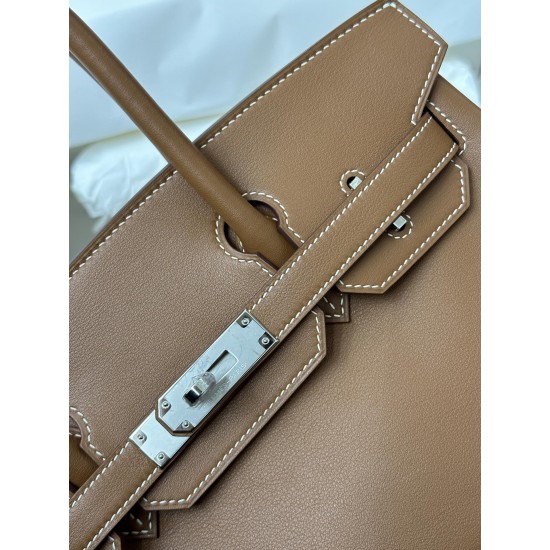 Lot 1111 shoulder birkin 29cm swift golden brown color is very suitable for modern urban beauty style high class feeling full of