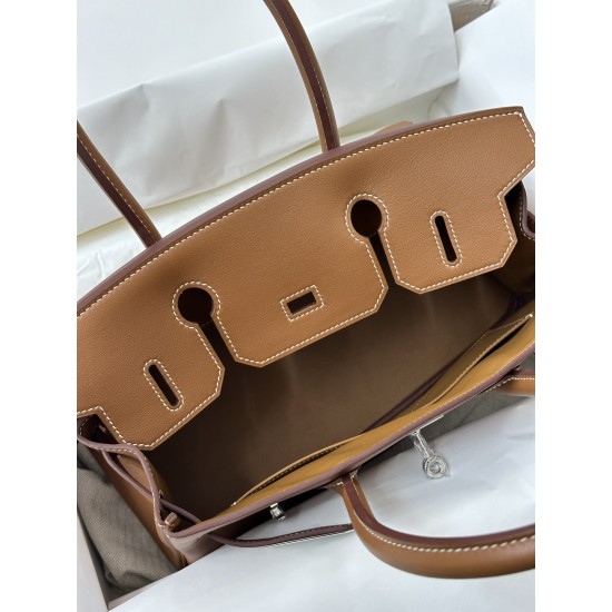 Lot 1111 shoulder birkin 29cm swift golden brown color is very suitable for modern urban beauty style high class feeling full of