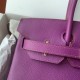 Spot Birkin 30cm Imported Epsom Leather Handmade Wax Stitching Anemone Purple Gold Silver Buckle One color can be customized Oh Batch 1234