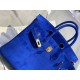 New Birkin platinum 25cm original imported suede water demon blue silver buckle counter synchronization handmade beeswax thread sewing pure steel hardware high-end custom batch 1600