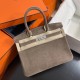 Birkin 30cm Suede Ck18 Etoupe Elephant Gray Phw Handmade Beeswax Thread Stitching Casual Lazy Soft Soft Sticky Too Gentle Too Temperament Very Suitable For Fall And Winter Season Batch 1600