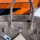 Birkin 30cm Suede Ck18 Etoupe Elephant Gray Phw Handmade Beeswax Thread Stitching Casual Lazy Soft Soft Sticky Too Gentle Too Temperament Very Suitable For Fall And Winter Season Batch 1600