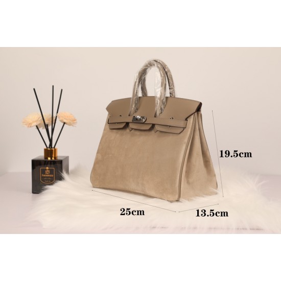 New platinum 25 suede models swift head layer cowhide spelling suede gray silver buckle hand sewing waxed thread Europe and the United States fashion universal hand sewing waxed thread all steel five pieces of private custom batch 1600