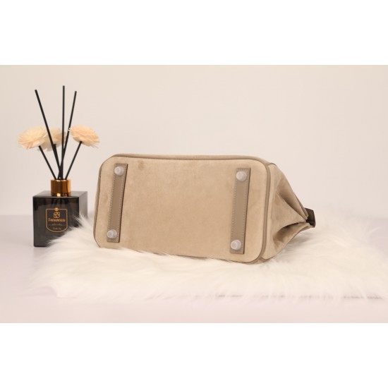 New platinum 25 suede models swift head layer cowhide spelling suede gray silver buckle hand sewing waxed thread Europe and the United States fashion universal hand sewing waxed thread all steel five pieces of private custom batch 1600