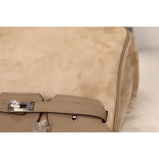 New platinum 25 suede models swift head layer cowhide spelling suede gray silver buckle hand sewing waxed thread Europe and the United States fashion universal hand sewing waxed thread all steel five pieces of private custom batch 1600