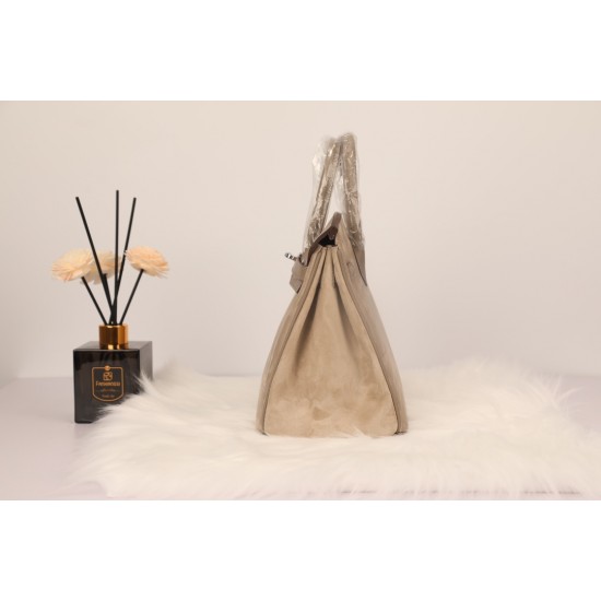 New platinum 25 suede models swift head layer cowhide spelling suede gray silver buckle hand sewing waxed thread Europe and the United States fashion universal hand sewing waxed thread all steel five pieces of private custom batch 1600