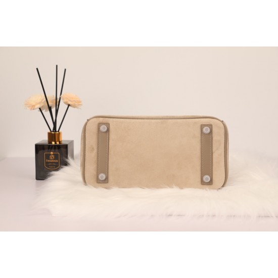 New platinum 25 suede models swift head layer cowhide spelling suede gray silver buckle hand sewing waxed thread Europe and the United States fashion universal hand sewing waxed thread all steel five pieces of private custom batch 1600