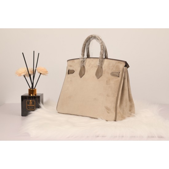 New platinum 25 suede models swift head layer cowhide spelling suede gray silver buckle hand sewing waxed thread Europe and the United States fashion universal hand sewing waxed thread all steel five pieces of private custom batch 1600