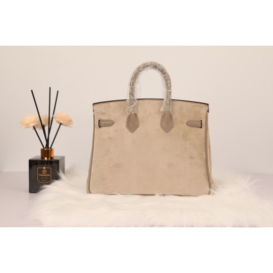 New platinum 25 suede models swift head layer cowhide spelling suede gray silver buckle hand sewing waxed thread Europe and the United States fashion universal hand sewing waxed thread all steel five pieces of private custom batch 1600