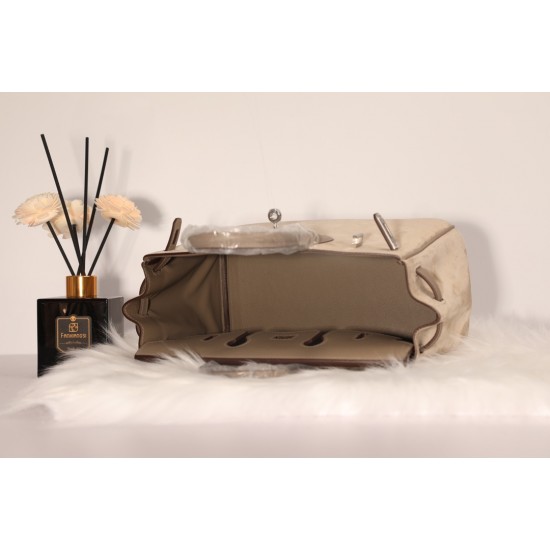 New platinum 25 suede models swift head layer cowhide spelling suede gray silver buckle hand sewing waxed thread Europe and the United States fashion universal hand sewing waxed thread all steel five pieces of private custom batch 1600