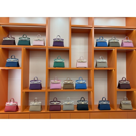 In stock touch BK25 Togo leather with high gloss crocodile platinum 25cm fully hand stitched with waxed thread Full steel hardware Lined with goat skin