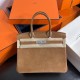 New Birkin Platinum 30cm original imported suede gold brown silver buckle counter synchronization handmade beeswax thread sewing pure steel hardware high-end customized batch 1600