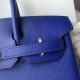 Spot Birkin 30cm Imported Epsom Leather Handmade Waxed Stitching Electric Blue Gold and Silver Buckle One color can be customized Oh Batch 1234