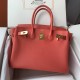 Spot Birkin 30cm Imported Epsom Leather Handmade Waxed Stitching Extreme Pink Gold Silver Buckle One color can be customized oh batch 1234