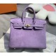 New Birkin platinum 25cm original imported suede lavender purple gold buckle counter synchronization handmade beeswax thread sewing pure steel hardware high-end customized batch 1600