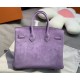 New Birkin platinum 25cm original imported suede lavender purple gold buckle counter synchronization handmade beeswax thread sewing pure steel hardware high-end customized batch 1600