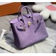 New Birkin platinum 25cm original imported suede lavender purple gold buckle counter synchronization handmade beeswax thread sewing pure steel hardware high-end customized batch 1600