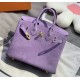 New Birkin platinum 25cm original imported suede lavender purple gold buckle counter synchronization handmade beeswax thread sewing pure steel hardware high-end customized batch 1600