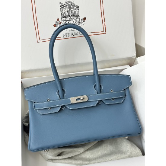 Lot 1111 shoulder birkin swift blue jean 75 denim blue color is very matching with the style of the modern urban beauties advanced feeling full of