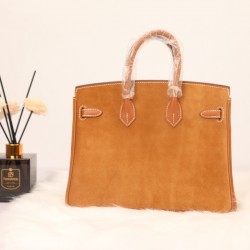 New platinum 25 suede models golden brown swift leather spelling suede silver buckle hand sewing waxed thread Europe and the United States fashion universal handheld hand sewing waxed thread all-steel hardware private customization batch 1600