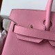 Spot Birkin 30cm Imported Epsom Leather Handmade Waxed Stitching Cherry Blossom Pink Gold and Silver Button One color can be customized Oh Batch 1234