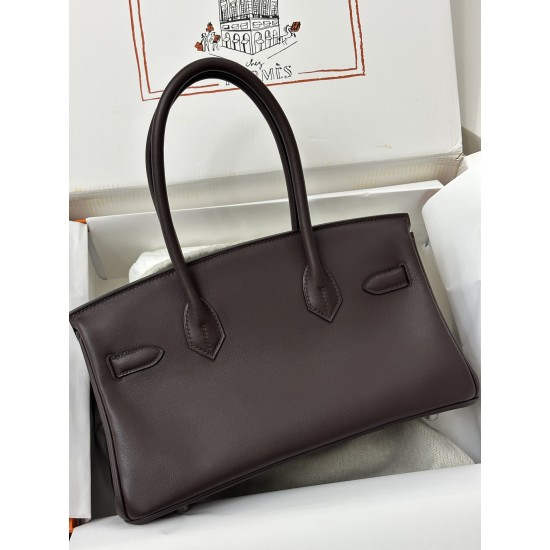 Lot 1111 24s new shoulder birkin swift ebony bag color is very with the style of the modern urban beauties advanced sense full of