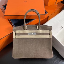 New Birkin platinum 30cm original imported suede elephant gray silver buckle counter synchronization handmade beeswax thread sewing pure steel hardware high-end custom batch 1600