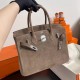 New Birkin platinum 30cm original imported suede elephant gray silver buckle counter synchronization handmade beeswax thread sewing pure steel hardware high-end custom batch 1600