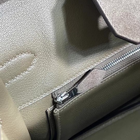 New Birkin platinum 30cm original imported suede elephant gray silver buckle counter synchronization handmade beeswax thread sewing pure steel hardware high-end custom batch 1600
