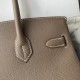 Spot Birkin 30cm Imported Epsom Leather Handmade Waxed Stitching Elephant Gray Gold and Silver Button One color can be customized Oh Batch 1234