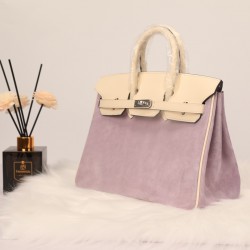 New platinum 25 suede models swift head layer cowhide spelling suede purple silver buckle hand sewing waxed thread Europe and the United States fashion universal hand sewing waxed thread all-steel hardware private customization batch 1600